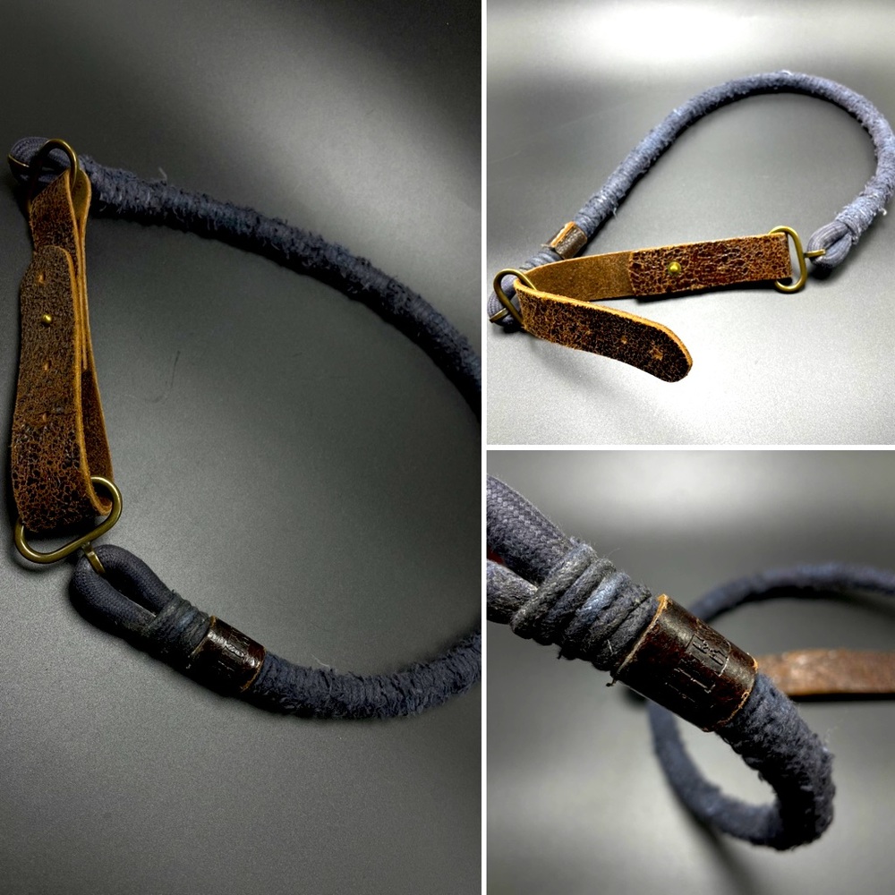 VNTG Diesel Leather & Rope Belt with Brass Hardware EXTREMELY RARE Find